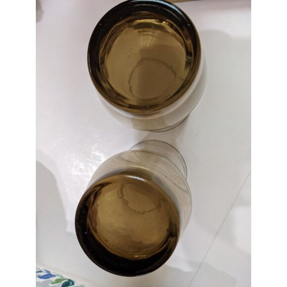Vintage Libbey Tulip Tawny Brown tumbler iced tea  drinking glasses set of 2 - Picture 8 of 8